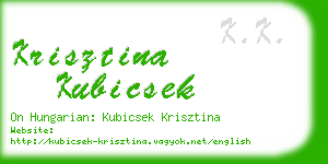 krisztina kubicsek business card